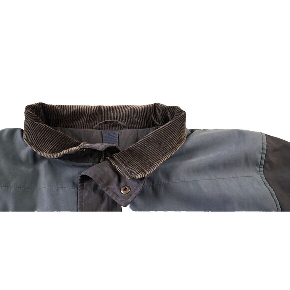 Bill Blass Men’s XL Winter Parka Black Blue Shoulder Corduroy Collar 7 Pockets - Picture 6 of 16